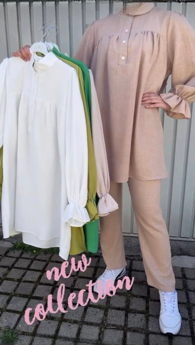 Katoen 2-delig damespak broek en tuniek | Vison