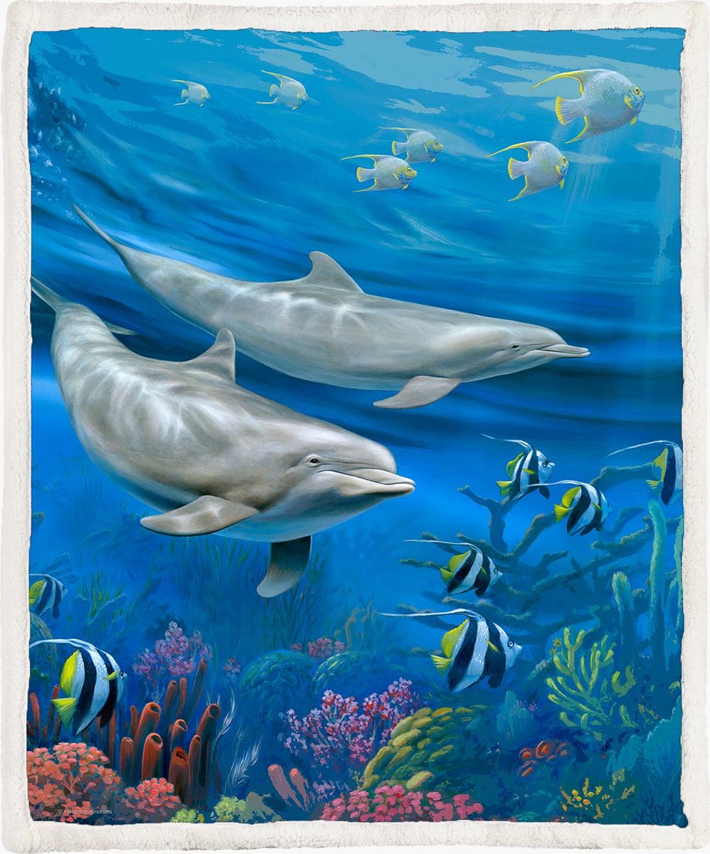 The Coloured House Dolfijnen Fleece Deken 150*200cm Dolphins Multicolor