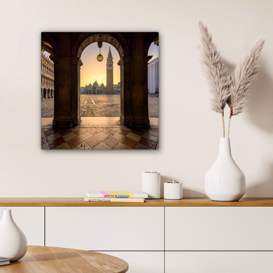 Tableau sur toile Italie - Place - Saint Marc - 50x50 cm - Décoration murale