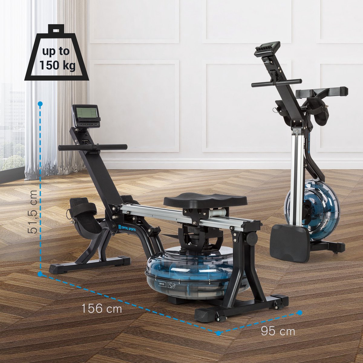 Afbeelding 3 van Flow M1 waterroeier ruimtebesparende trainingscomputer tot 150 kg