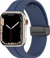 Siliconen bandje - geschikt voor Apple Watch Series 1/2/3/4/5/6/7/8/9/SE/SE 2 met case size 38 mm / 40 mm / 41 mm - navy