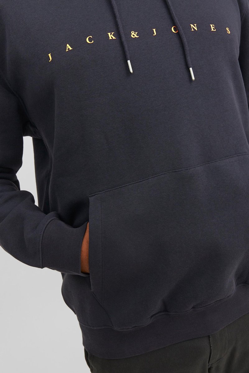 Jack & Jones Trui Jjestar Jj Sweat Hood Noos Pls 12243527 Dark Navy Mannen Maat — afbeelding 10
