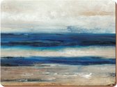 Placemats, met abstract patroon 'Ocean view', onderkant van kurk, hout, blauw, 4 stuks