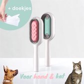 Brosse pour animaux 3 en 1 | Brosse pour chat | Brosse pour chien | peigne d'épilation | Cheveux de nettoyage pour animaux de compagnie | Crème dépilatoire | brosse pour animaux de compagnie | turquoise