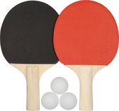 Adorestore Tafeltennis set - 2 Tafeltennisbatjes - 3 Ping Pong Ballen