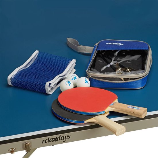 Relaxdays Kit pratique pour jouer au ping-pong, table pliable