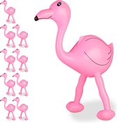 relaxdays 2 x opblaasbare flamingo roze opblaas flamingo zwembad themafeest opblaasdier