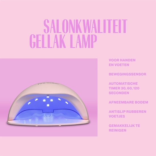 Pink Gellac Gellak Starterspakket Premium Uncovered - 4 Kleuren Gel Nagellak, LED lamp en Manicure Set - Gel Lak voor Gelnagels - Pink Gellac