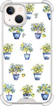 Casimoda® hoesje - Geschikt voor iPhone 13 - Lemon Trees - Shockproof case - Extra sterk - Siliconen/TPU - Wit, Transparant