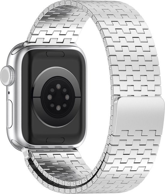 Bracelet en acier - convient pour Apple Watch Series 1/2/3/4/5/6/7/8/9/SE avec une taille de boîtier de 38 mm / 40 mm / 41 mm - argent