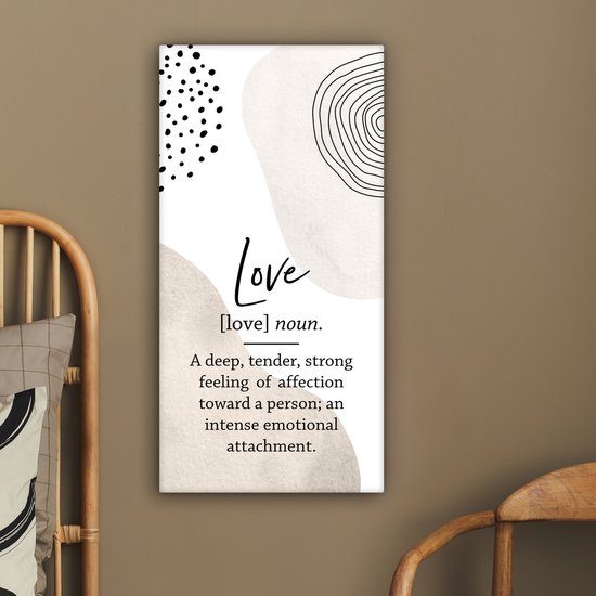 Dictionnaire de Peinture sur Toile - Amour - Citation - 40x80 cm - Décoration murale