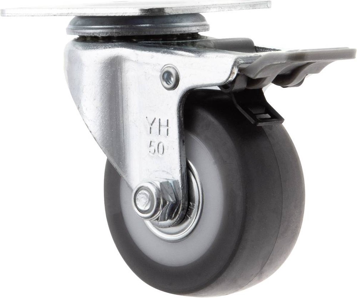 TOOLCRAFT TO-5137869 Zwenkwiel met parkeerrem en schroefplaat 50 mm