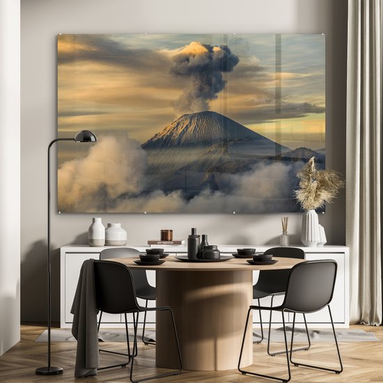 Peinture sur Verre - Volcan en Indonésie - 180x120 cm - Peintures sur Verre Peintures - Photo sur Glas