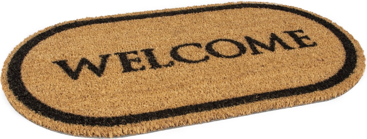 Rubbermagazijn - Deurmat - Kokosmat - 750x400mm - Ovaal - Welcome