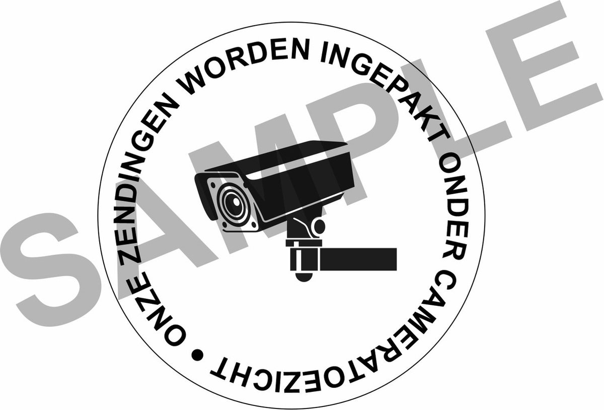 500 Stuks Verpakking Stickers Camerabewaking bij inpakken Verzenden 4x4 cm Wit