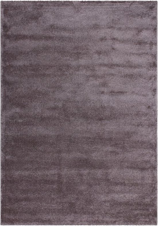 Tapis de Luxe uni en velours doux au toucher, poils ras, violet - 120x170 CM