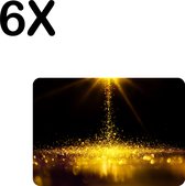 BWK Luxe Placemat - Gouden Glitter Regen - Set van 6 Placemats - 35x25 cm - 2 mm dik Vinyl - Anti Slip - Afneembaar