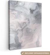 Canvas Schilderij Wolken - Abstract - Verf - 60x80 cm - Wanddecoratie