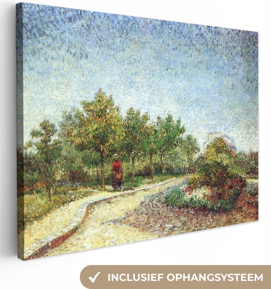 Foto: Canvas schilderij 160x120 cm wanddecoratie laan in het park voyer d argenson in asni res vincent van gogh muurdecoratie woonkamer slaapkamer decoratie kamer accessoires schilderijen