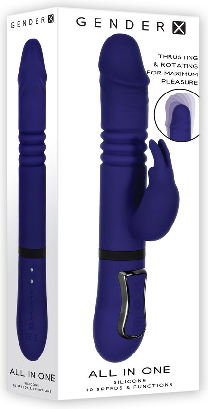 Evolved - Vibromasseur Lapin Tout en Un - Bleu Royal