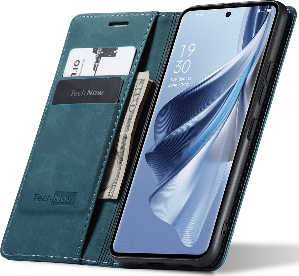 Hoesje geschikt voor Oppo Reno 10 / 10 Pro - Book Case Leer Slimline Blauw