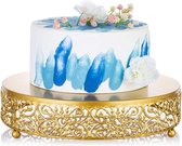 Taartstandaard cupcake taartsteunen goud: 30 cm standaard party bruiloft verjaardag bruidstaart decoratie rond metalen bruidstaartenstandaard voor taart cake