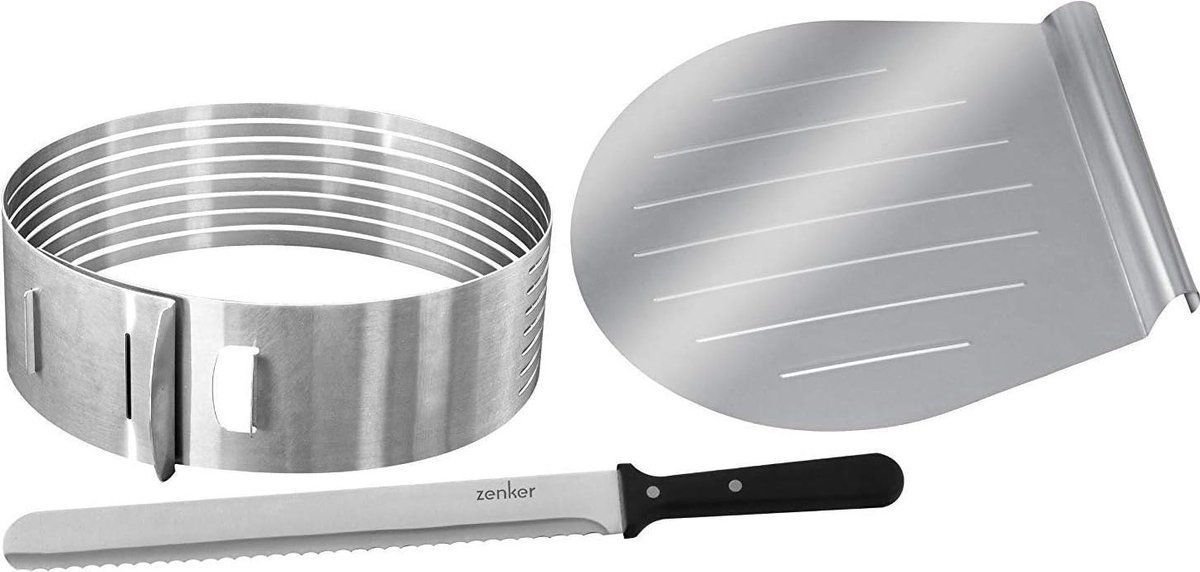 Cake Base Cutter, 34 cm, Patisserie, Height-Adjustable Cutting Aid