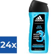 Adidas - Ice Dive - 250 ml - Douchegel - Voordeelverpakking 24 stuks