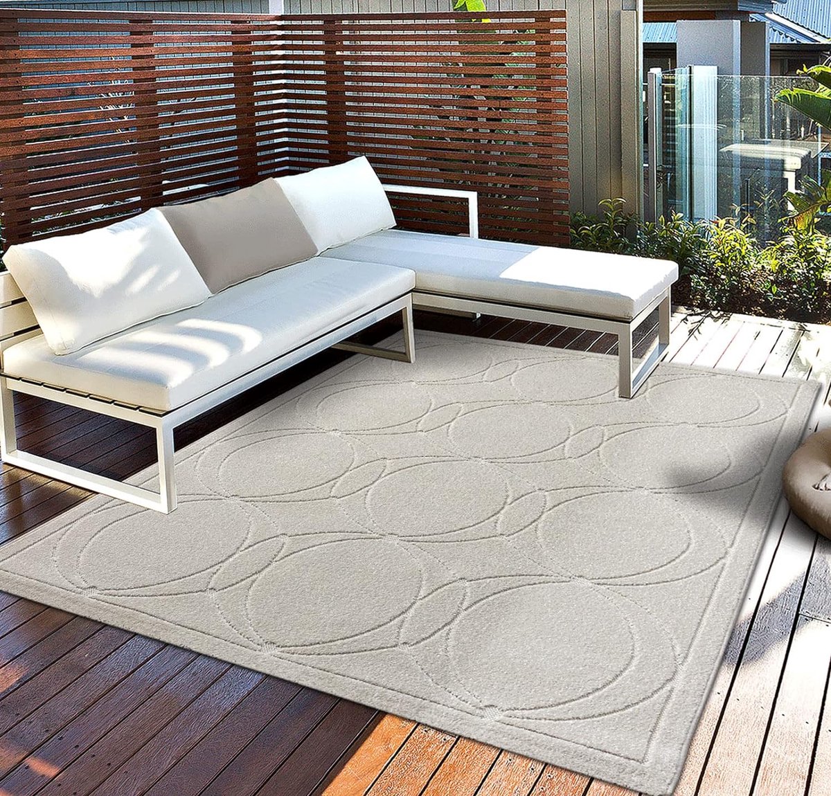 The carpet Buitentapijt weerbestendig hoogwaardig balkontapijt Boho tapijt in 160x230 cm gemaakt van polypropyleen Santo Plus by