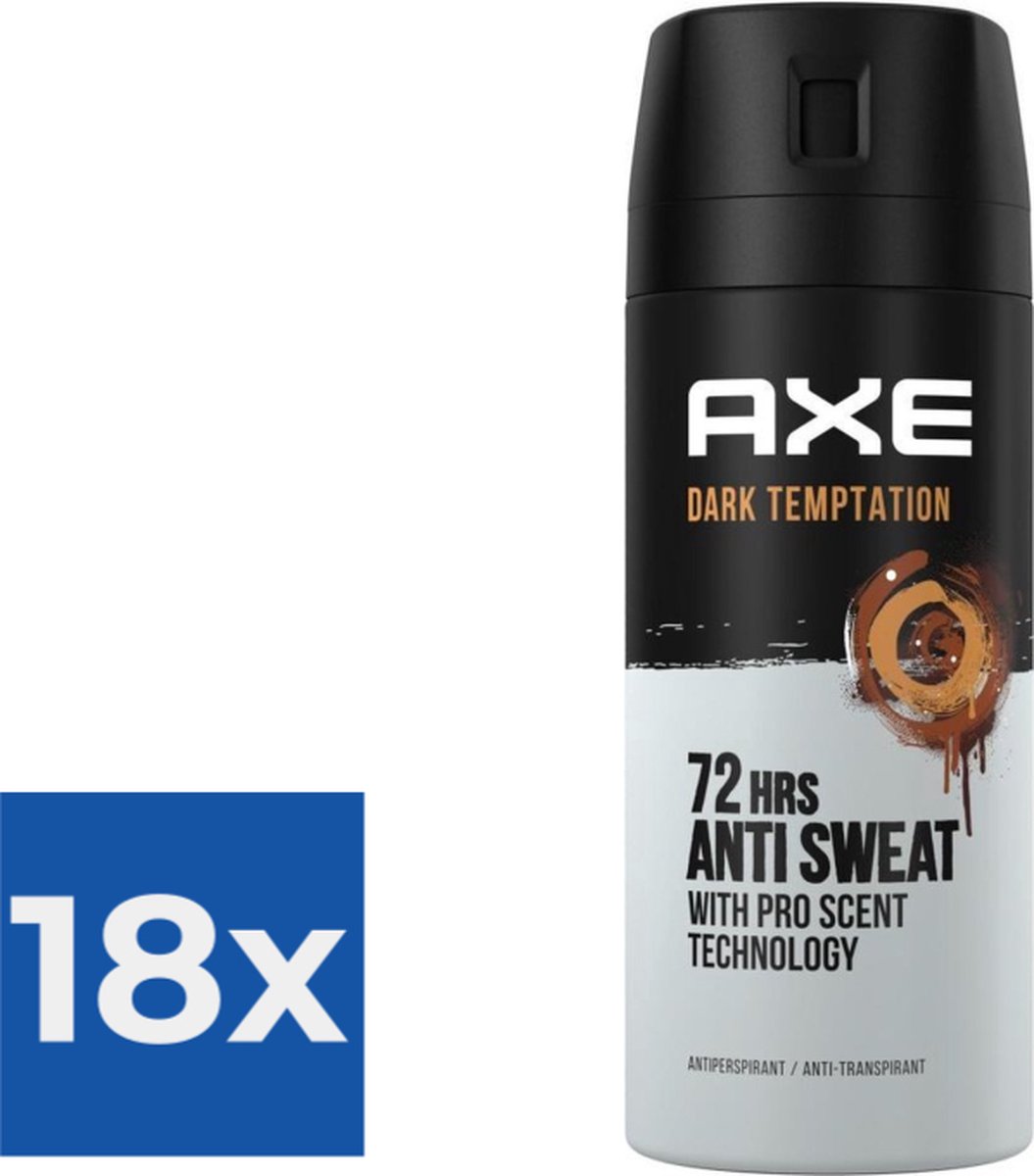 Goedkoopste Axe Deodorant Spray Anti Transpirant Dark Temptation 150 ml - Voordeelverpakking 18 stuks