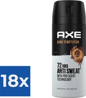 Axe Deodorant Spray Anti Transpirant Dark Temptation 150 ml - Voordeelverpakking 18 stuks