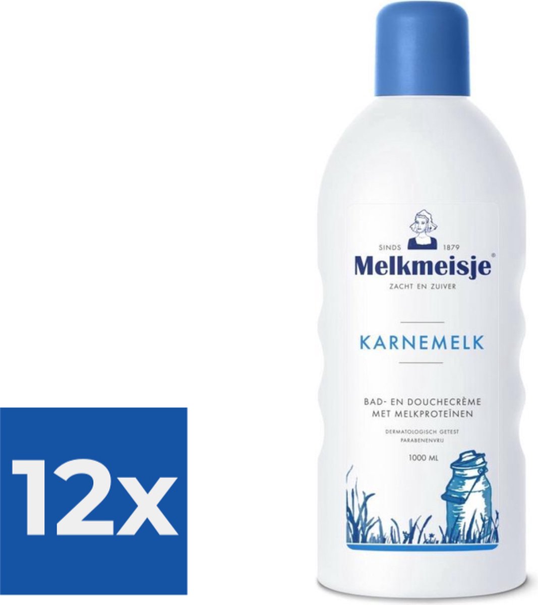 Melkmeisje Karnemelk - 2000 ml - Bad- & Doucheschuim - Voordeelverpakking 12 stuks