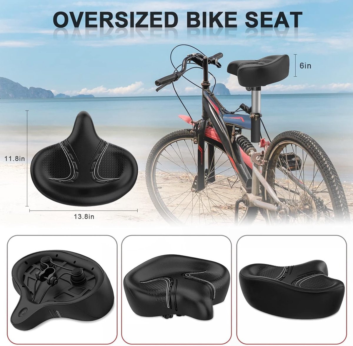 Breed Comfort Fietszadel Met Rugleuning - Zitkussen Voor Driewieler, Mountainbike, Elektrisch Voertuig - Vervangende Rugleuning (B