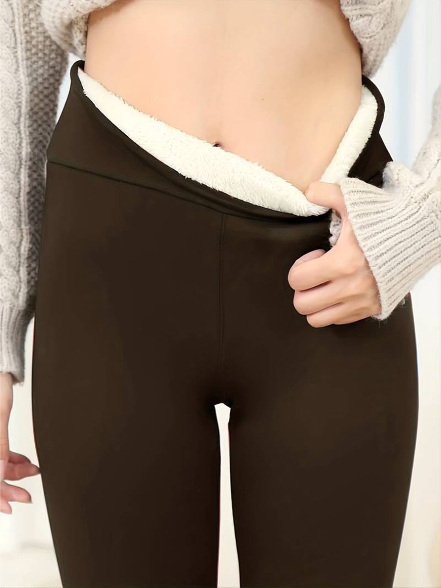 Livano Winter Panty Warme panty Fleece Panty Thermo Panty Legging Stretch Dames Kleding Creme