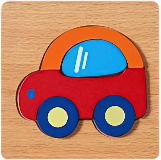 Ainy Montessori legpuzzels - auto - educatief speelgoed voor motoriek en vormherkenning | 5 puzzel stukjes | puzzels geschikt voor peuters en kleuters vanaf 1 2 3 4 Jaar - Ideaal kindercadeau voor meisjes en jongens