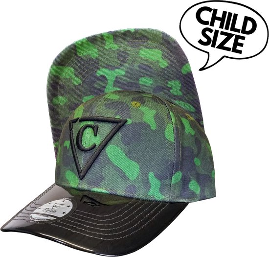 Capiche® Baseball Kinder Pet – Groene Camo – Groen & Zwart Metallic – Verstelbaar met Druksluiting – Sportcap – Baseball Cap – Camouflage Pet – Kindermaat