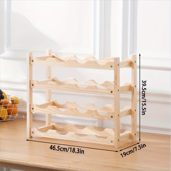 Xerolax Wijnrek Muur - Hangend - Wand - Wandmontage - Metaal - Flessenhouder - 16 Flessen - Wijnglazenhouder - Wijnglazenrek