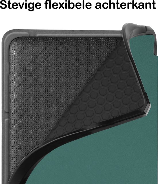 Hoesje Geschikt voor Kobo Sage Hoesje Luxe Bescherm Case Trifold Met Screenprotector - Hoes Geschikt voor Kobo Sage Hoes Book Cover - Donkergroen van Hoesje  — afbeelding 5