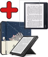 Hoesje Geschikt voor Kobo Sage Hoesje Luxe Bescherm Case Met Screenprotector - Hoes Geschikt voor Kobo Sage Hoes Book Cover - Kat
