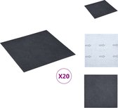 vidaXL PVC Vloerplanken - Zwart Marmerpatroon - 30.5 x 30.5 cm - Schimmel- en Allergiebestendig - Brandwerend - Vloer