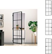 vidaXL Binnendeur - Getemperd glas - 83 x 201.5 cm - Zwart - Aluminium frame - Deurhor