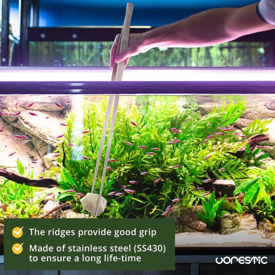 Diffaxy Gebogen aquariumpincet, 2 stuks rechte pincet en gebogen punt, lang 27 cm pincet roestvrij staal voor hagedissen, spinnen, slangen, aquarium