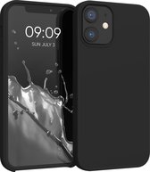 kwmobile telefoonhoesje geschikt voor Apple iPhone 12 mini - Hoesje met siliconen coating - Smartphone case in mat zwart