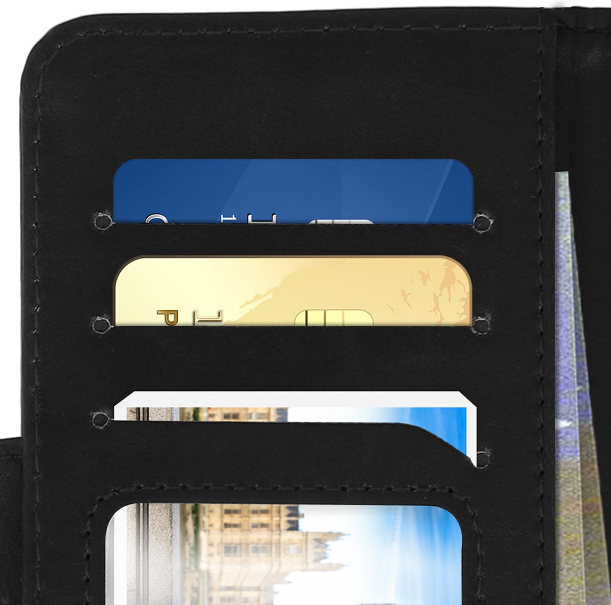 Avizar Foliohoes Universele 140 x 80 Slide Cover voor Smartphone, Zwart
