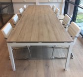 ABC Kantoormeubelen bureautafel of vergadertafel kubus 380x120cm bladkleur wit framekleur wit (ral9010)