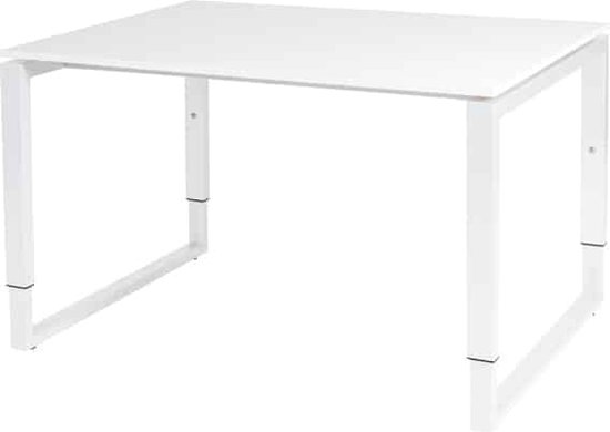 Verstelbaar Bureau - Domino Plus 120x90 grijs - wit frame