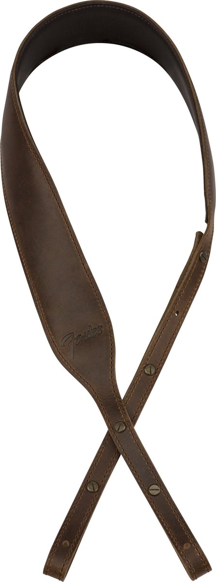 Fender Paramount Banjo Leather Strap Brown – Leren Banjo Gitaarband