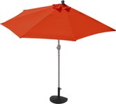 Bol.com Parla halfronde parasol balkonparasol UV 50+ polyester/aluminium 3kg ~ 300cm terracotta met voet aanbieding