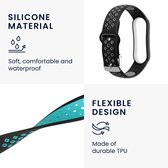 kwmobile 2x armband geschikt voor Xiaomi Mi Smart Band 6 / Mi Band 6 / Band 5 - Bandjes voor fitnesstracker in zwart / grijs / zwart / blauw