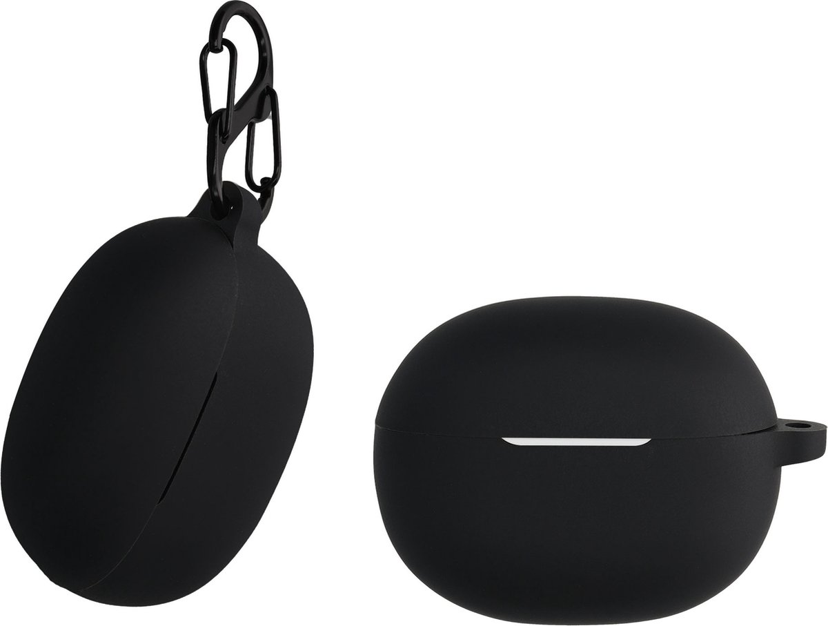 kwmobile Hoes geschikt voor Realme Buds T100 - Siliconen cover voor oordopjes in zwart